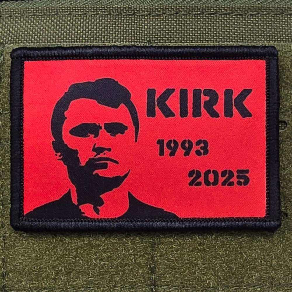 Charlie Kirk Patch Moral Tactical RIP Military Memorial USA Flag Hook & Loop 3x2
