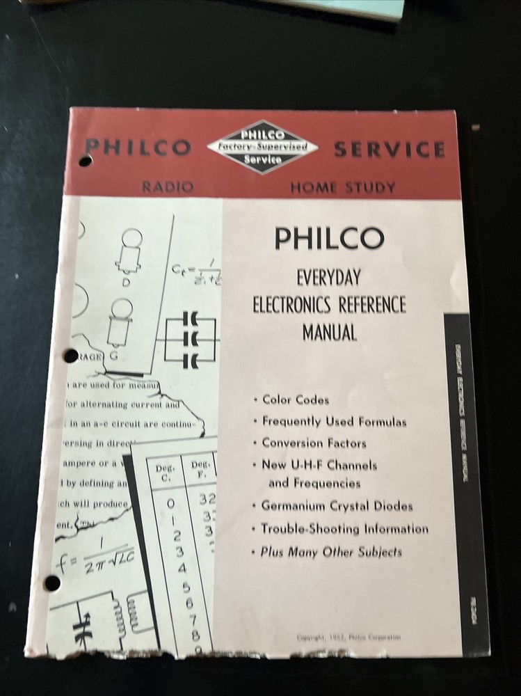 1952 PHILCO Radio home study, electronics reference manual  brochure