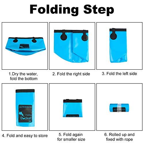 AUTODECO 2 Pack Collapsible Bucket 5 Gallon Container Assorted Colors , Sizes