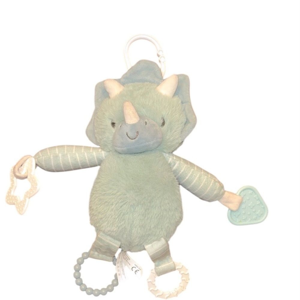 Plush Dinosaur Toy with Teether - Green