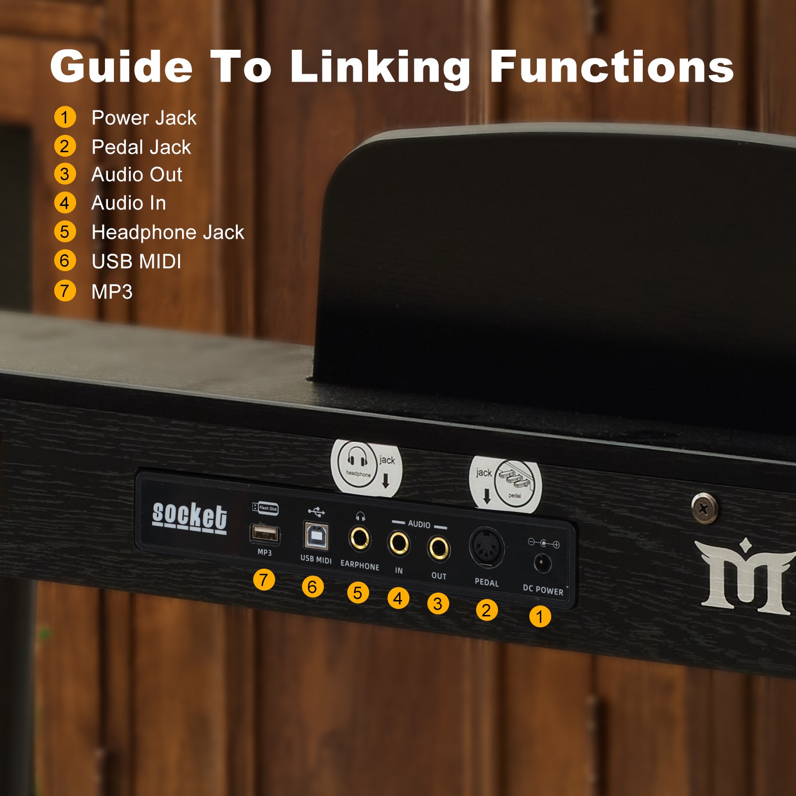 Black 88-Key Semi-Weighted Digital Piano with 3 Pedal USB/MIDI