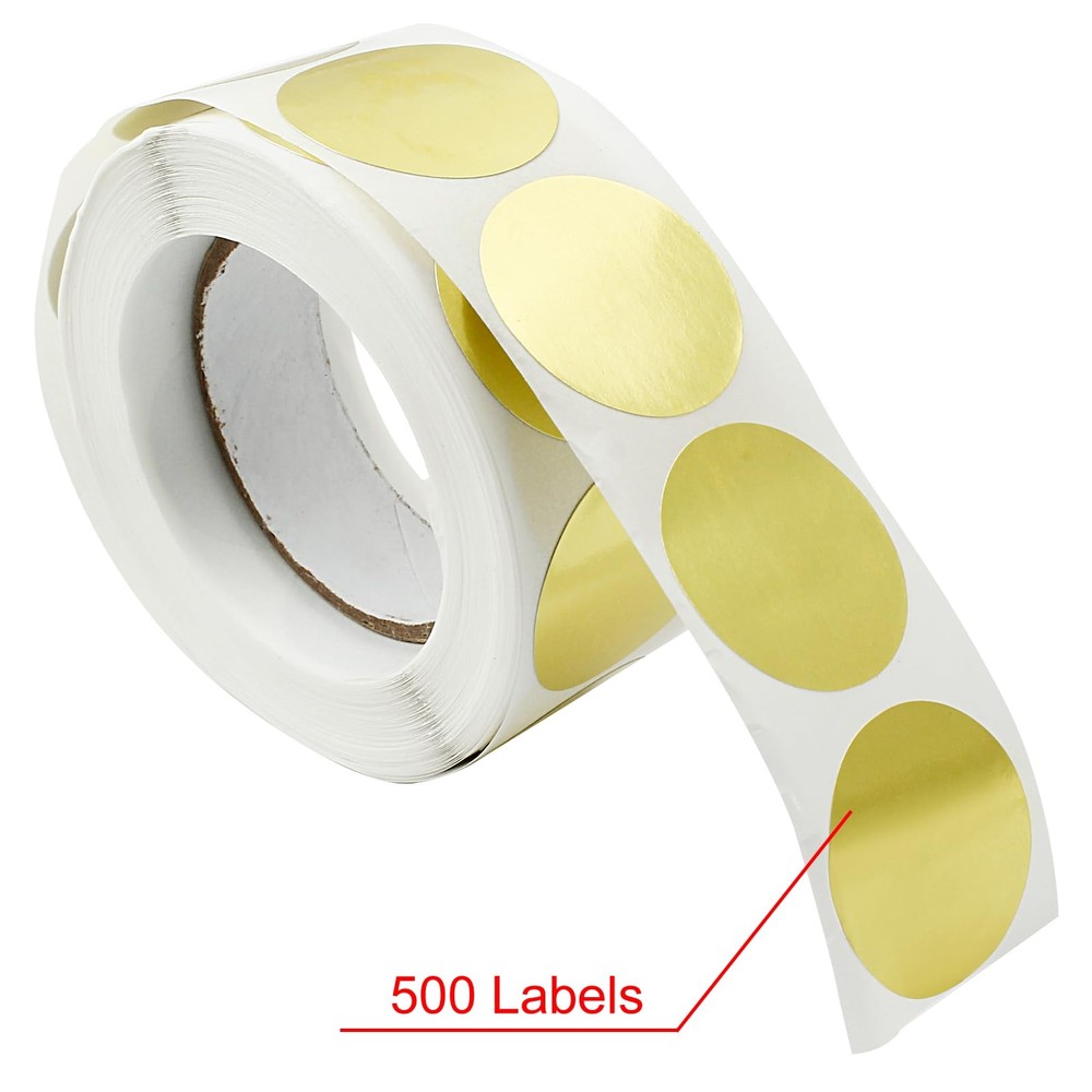 LifCratms 1 Inch Gold Code Dot Stickers, Color Coding Label Round 1",