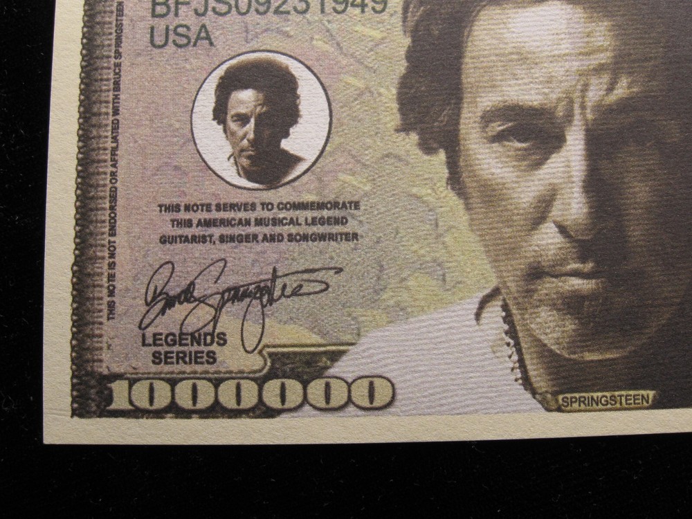 Bruce Springsteen Novelty currency note 6" x 2 1/2" (10)