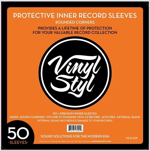 Vinyl Styl® 12 Inch Inner Record Sleeves - Round Corner - 50 Count (White) [New