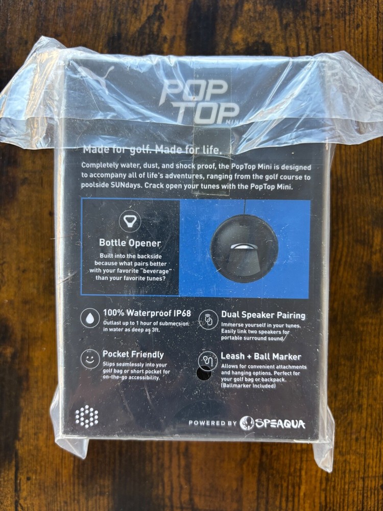 Pumagolf Pop Top Mini Bottle Open Speaker, Unopened