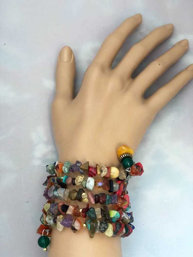 Natural Gemstone Wrap Bracelet