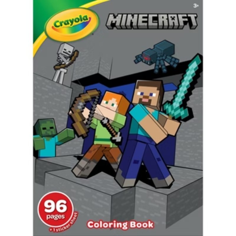 Crayola 96pg Minecraft Coloring Book with Sticker Sheet