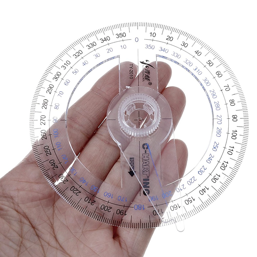 360° Protractor Pack of 2 Protactors Plastic Protractor Math Protractors Clea...