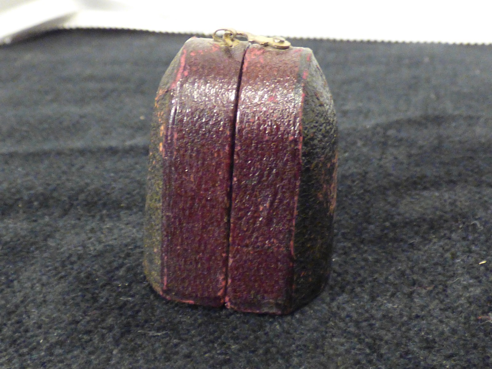 Antique Silver Thimble in Leather Case 1800s ? 10 CH Charles Horner