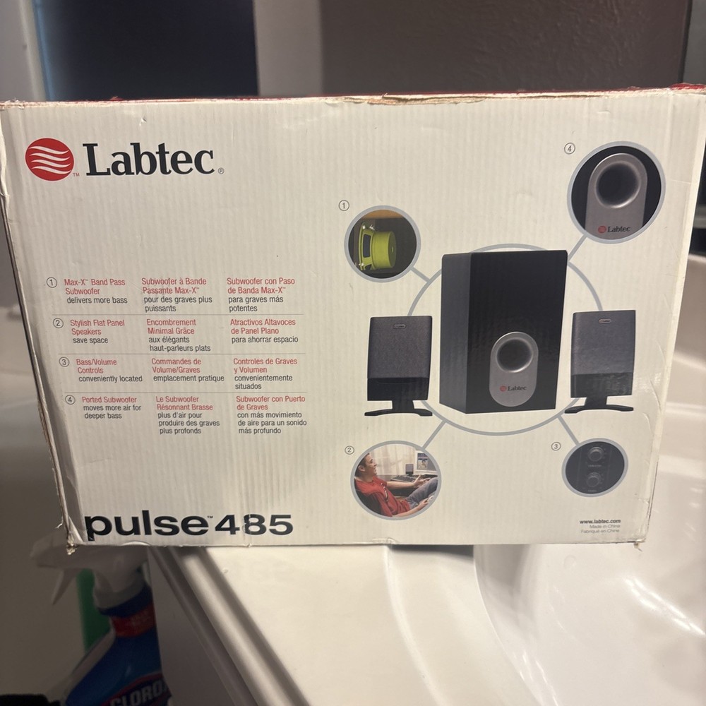 Labtec 3-PieceFlat Panel Multimedia Speaker System TESTED - Works GREAT!