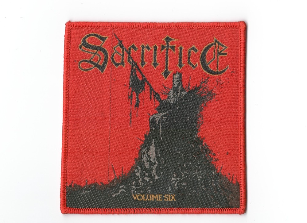 SACRIFICE,VOLUME SIX , SEW ON RED BORDER WOVEN PATCH