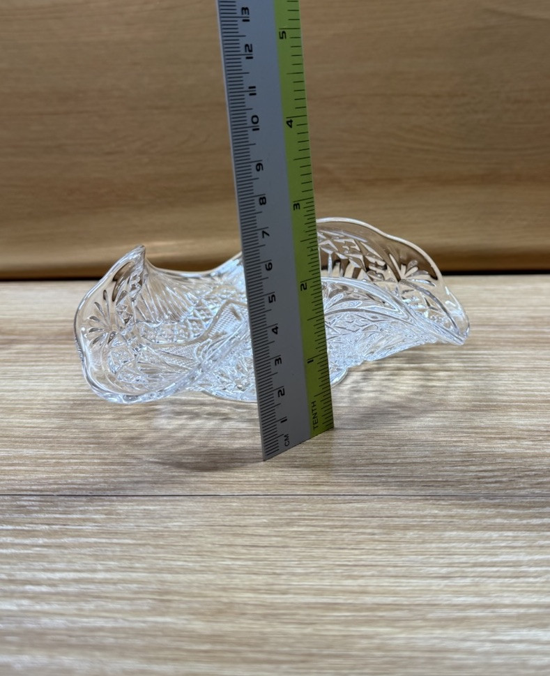 Curved Cut Glass Candy Dish Unique