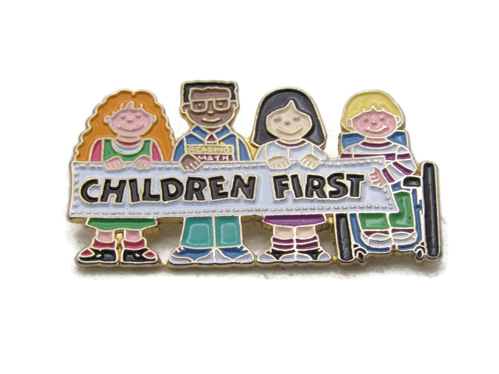 Children's First Lettered Pin Gold Tone