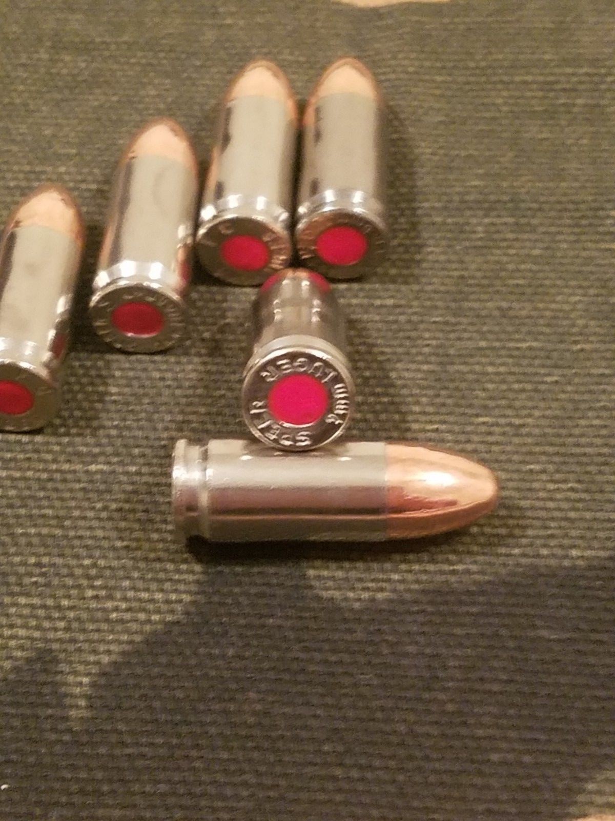 9MM LUGER SNAP CAPS SET OF 6 (NICKEL) REAL 115GN WEIGHT!!!