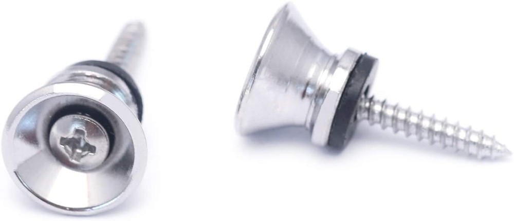 Guitar Strap Button Locks Quick Release Security Retainer Anti-Rust Metal Silver