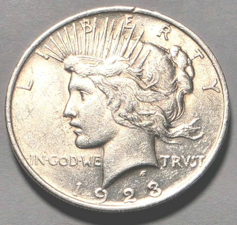 1923 peace dollar AU condition #127
