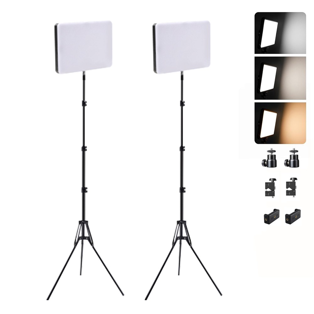 LED Video Light Kit, 2 Pcs Dimmable Continuous Portable Photography