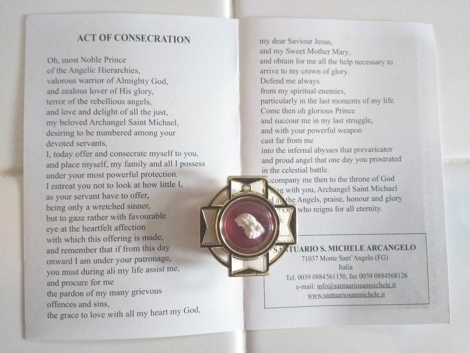 Relic St. Michael Archangel Stone Cave Shrine with Certificate