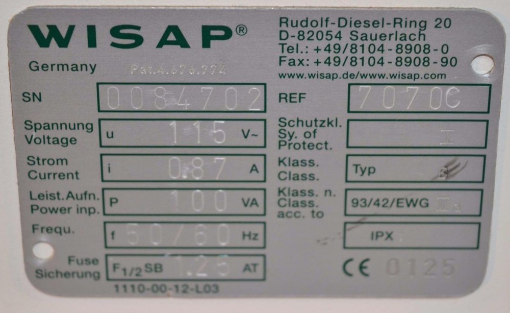 WISAP Therme-Pneu Computer Model 7070C ++