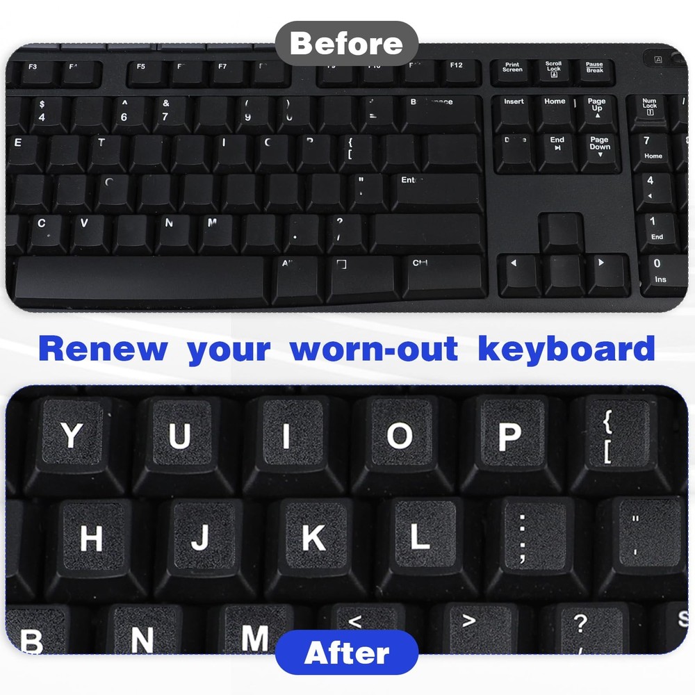 2 Pack Universal English Computer Stickers, Keyboard Replacement Letters Engl...
