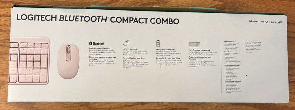 Logitech Compact Bluetooth Keyboard & Mouse Combo - Rose Pink 920-013509