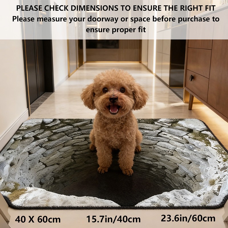 3D Optical Illusion Endless Abyss Non Slip Door Floor Mat Washable