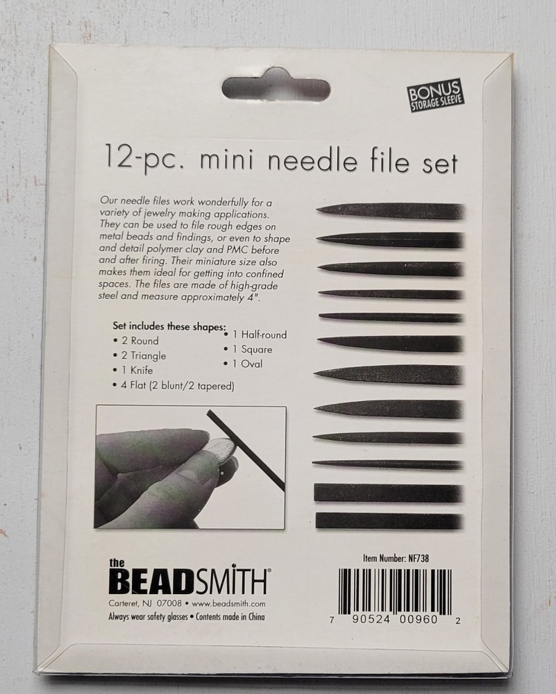 BeadSmith 12 Pc Mini Needle File set w/storage sleeve