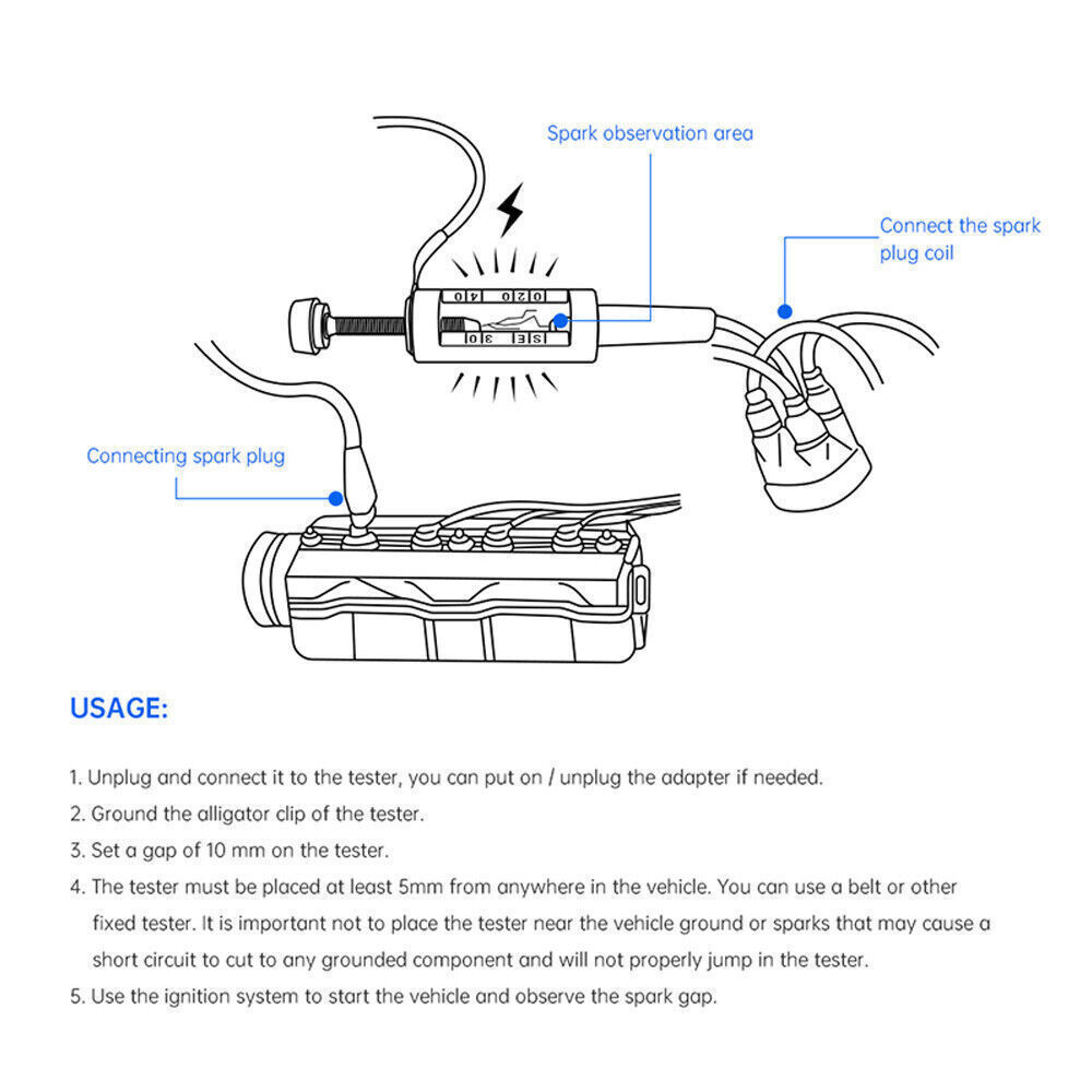 In Line Spark Plug Tester Ignition System Coil Engine Auto Diagnostic Test Tool