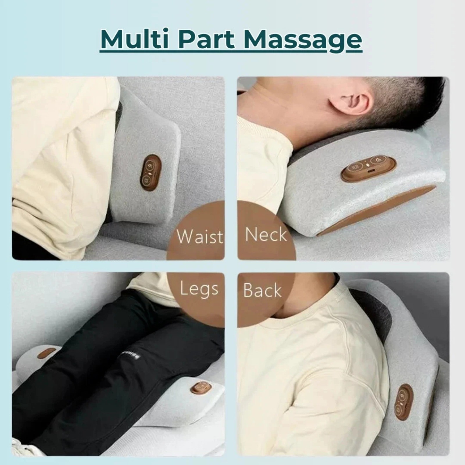 3 In 1 Electric Lumbar Support Pillow Smooth Spine Triple Fusion Back Massager