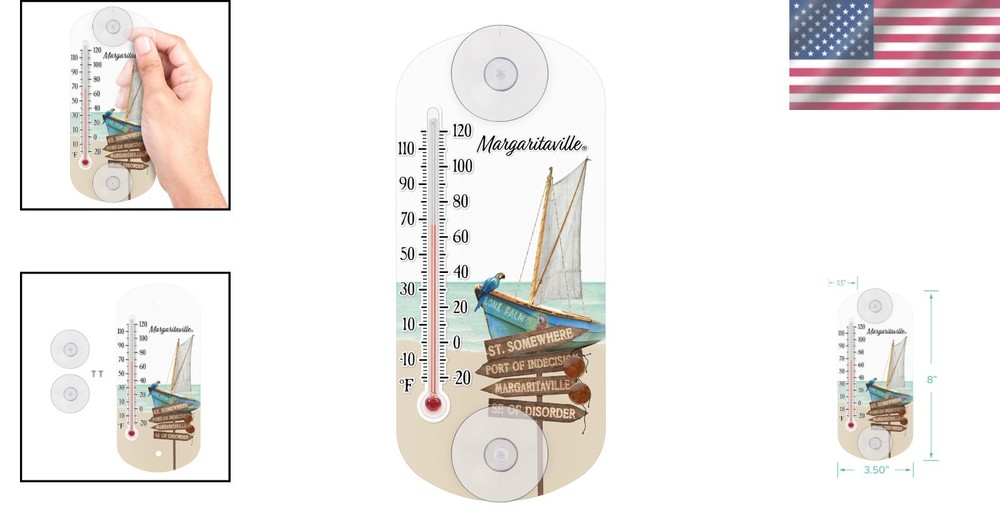 Classic 8-Inch Analog Window Thermometer - Stylish, Waterproof & Reusable