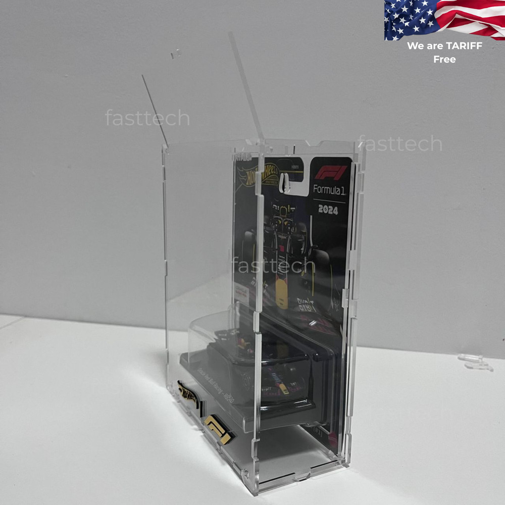 Hot Wheels F1 Card Acrylic Display Box w/ Protector Panel Anti Bend Stackable