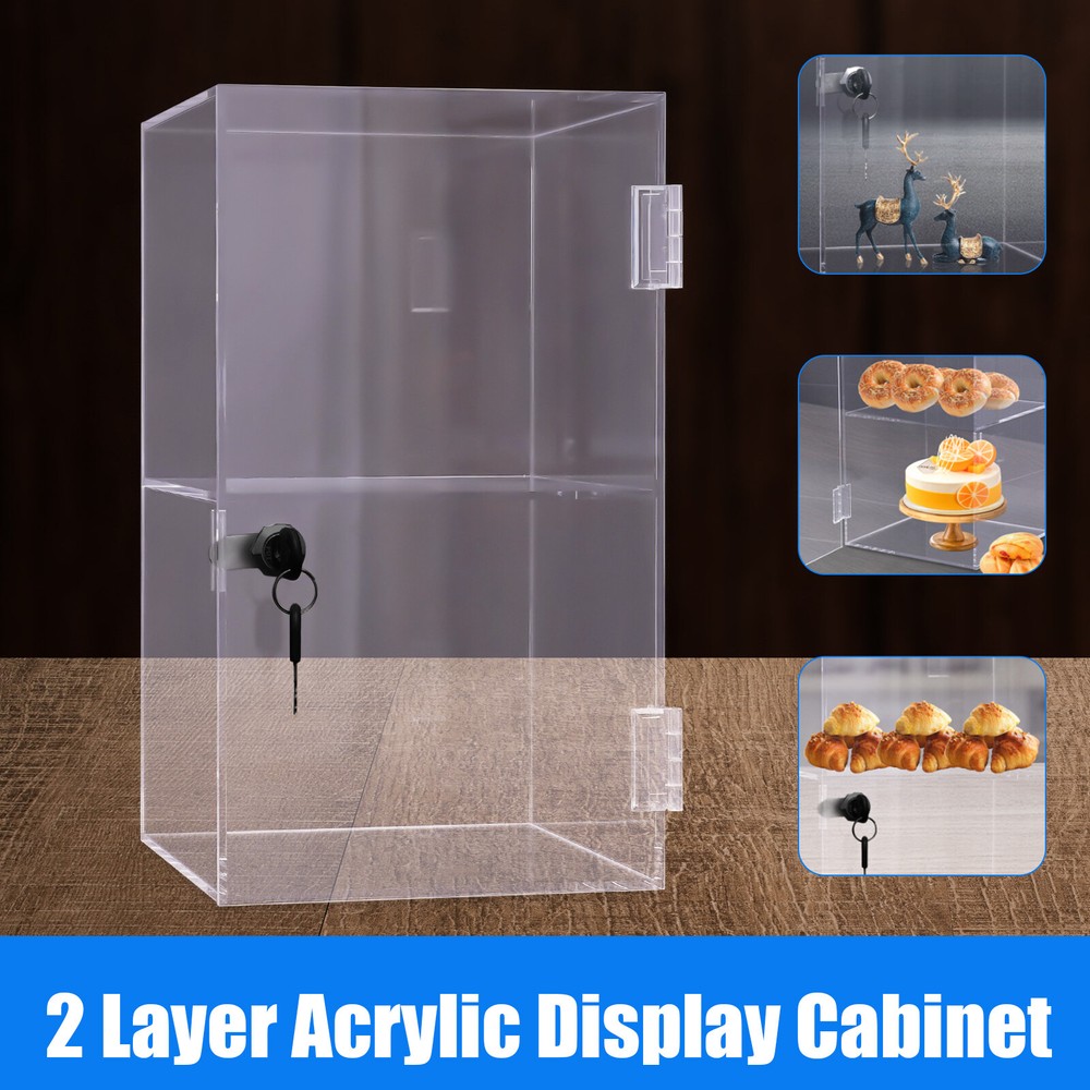 Double-Layer Acrylic Display Case—Transparent Countertop Storage Cabinet