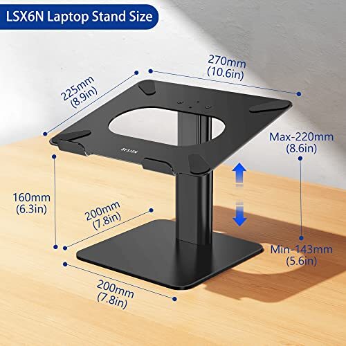 LSX6N Laptop Stand Ergonomic Adjustable Notebook Riser Holder Computer Stand ...