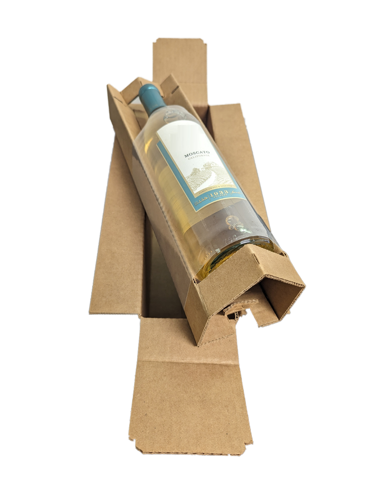 Single Wine Bottle Protective Packaging with Box - (5 Count Bundle)
