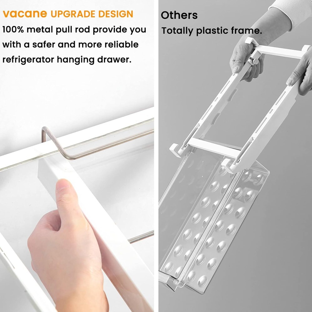 Large Fridge Under Shelf Drawer, Pull Out Refrigerator Drawer Organizer Fridge