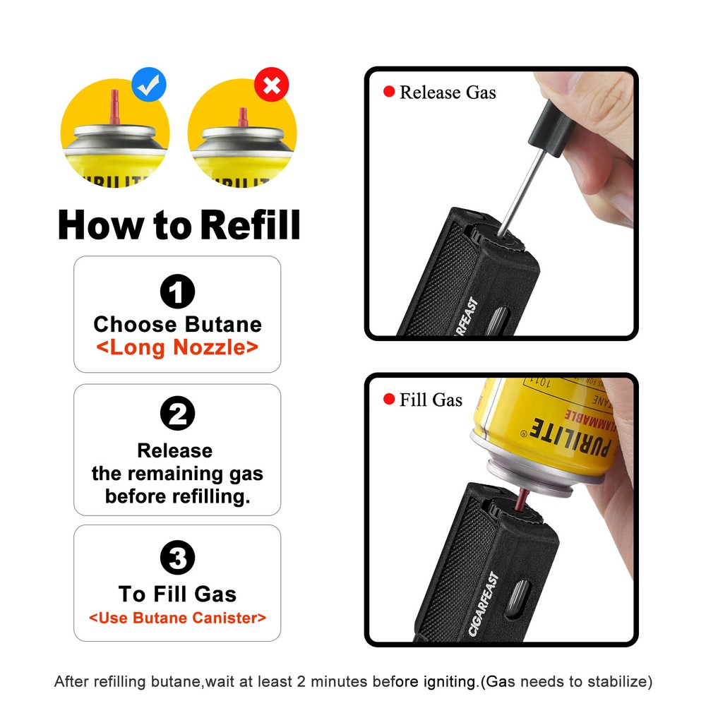 Torch Lighter Butane Refillable Dual Jet Flame Adjustable Windproof Lighter Gift