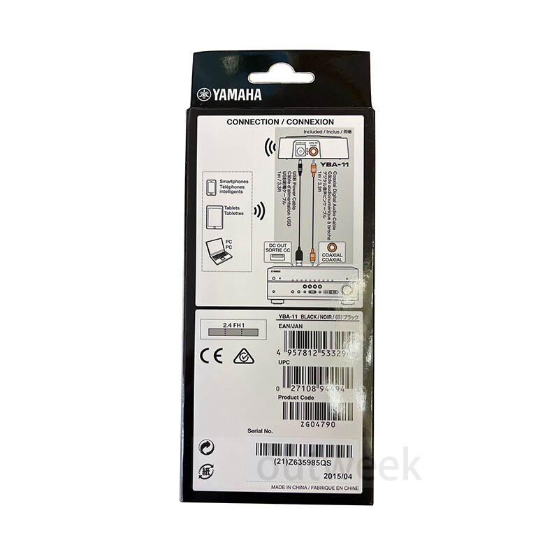 Yamaha YBA-11 Bluetooth Audio Receiver Adapter - NEW, Black