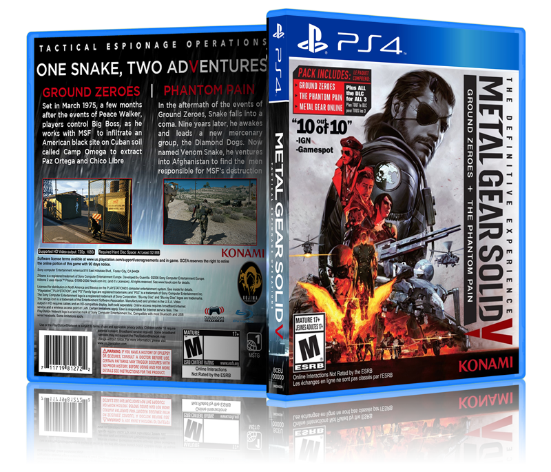 Metal Gear Solid V: Definitive Edition- Replacement PS4 Cover and Case.NO GAME!!