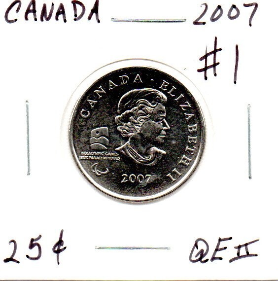 2007 design 1 Canadian 25 Cent Quarter circulated
