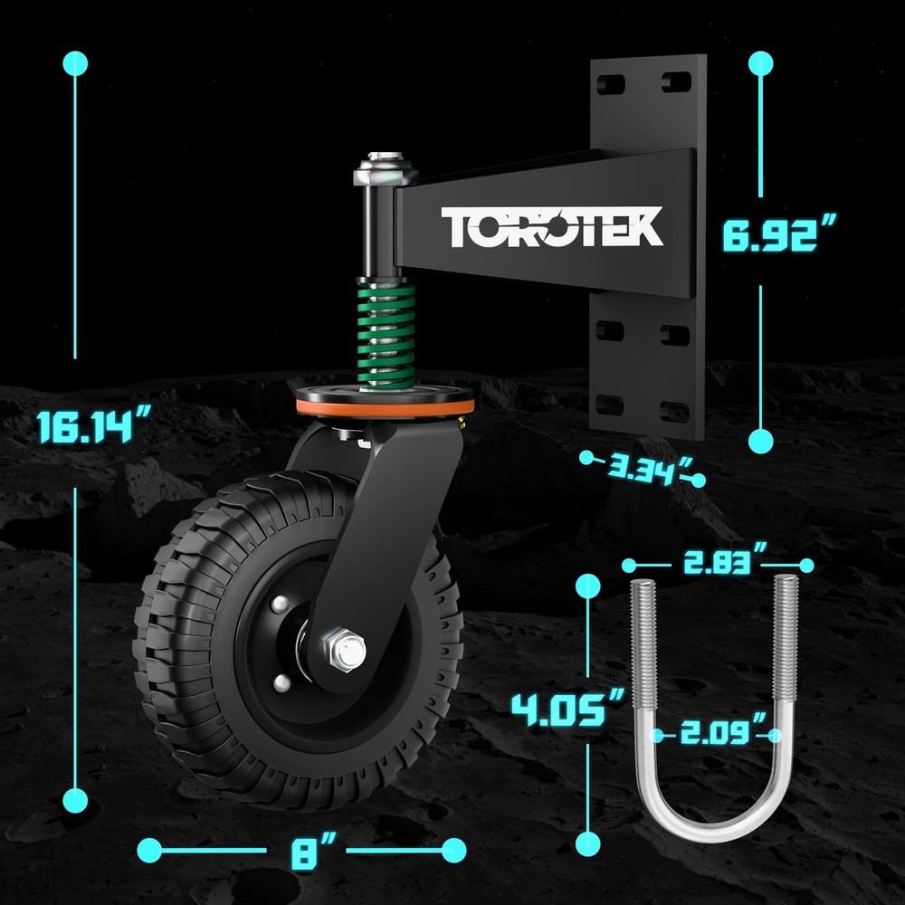 8 Gate Wheel 600lb Heavy Duty 360° Spring Loaded Gate Caster
