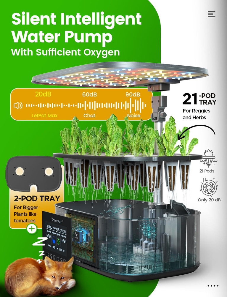 Lph-Max Hydroponics Growing System Kit, 21 Pods APP & Wifi Automatic Controlled