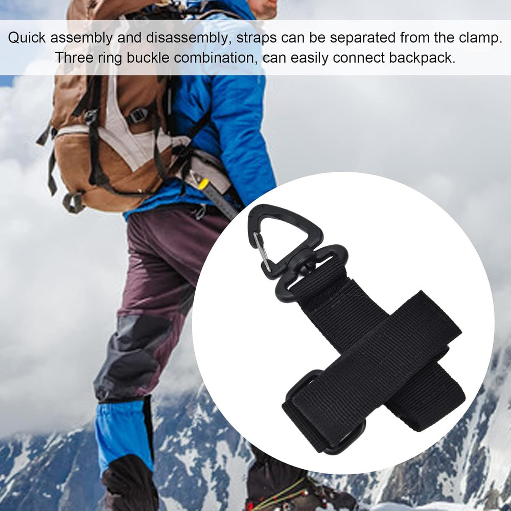 2-Pack Multi-Purpose Glove Holder Strap with Climbing Rope Hook Buckle