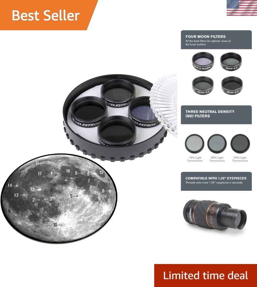 Stellar Moon & Sky Filter Kit - Enhance Your Telescope Experience - 1.25' Setup