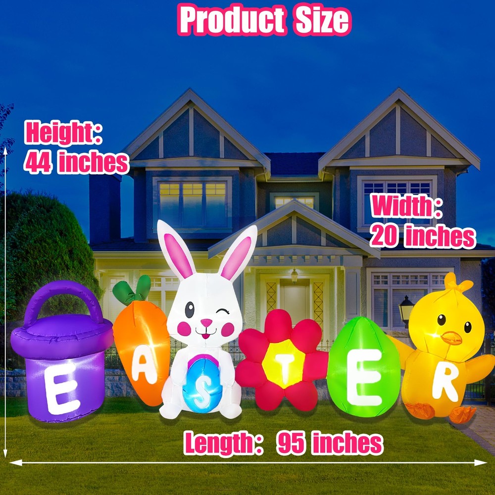 BLOWOUT FUN Easter Inflatables Outdoor Decorations 8FT Inflatable Leprechaun