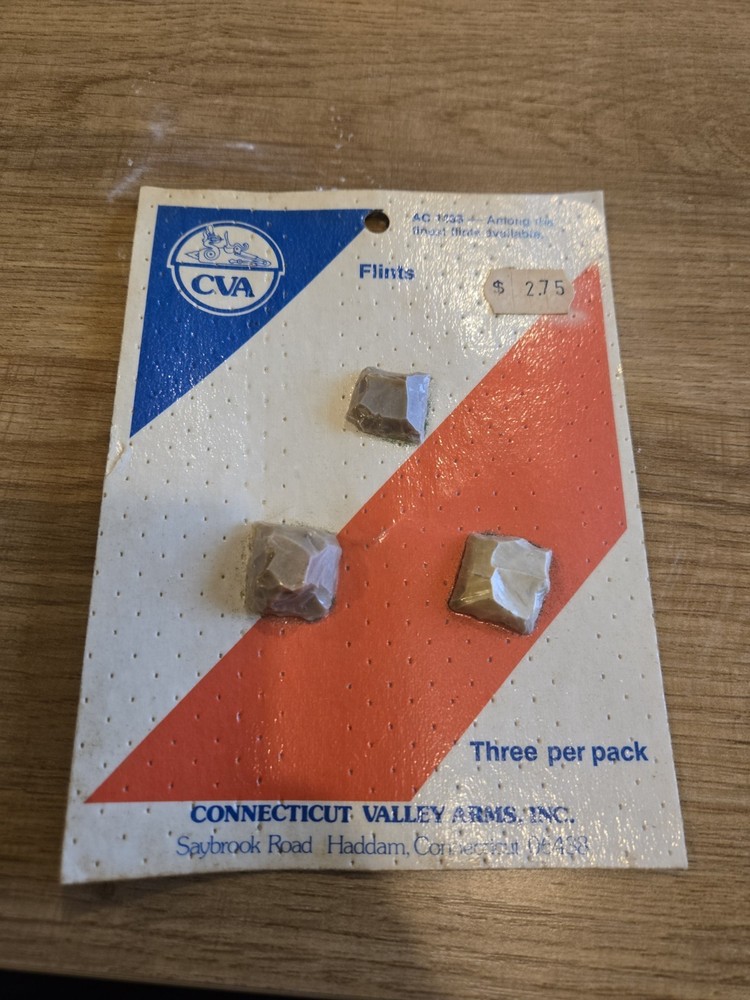 Vintage NOS CVA AC1433 Muzzleloader Set of  3 Flints
