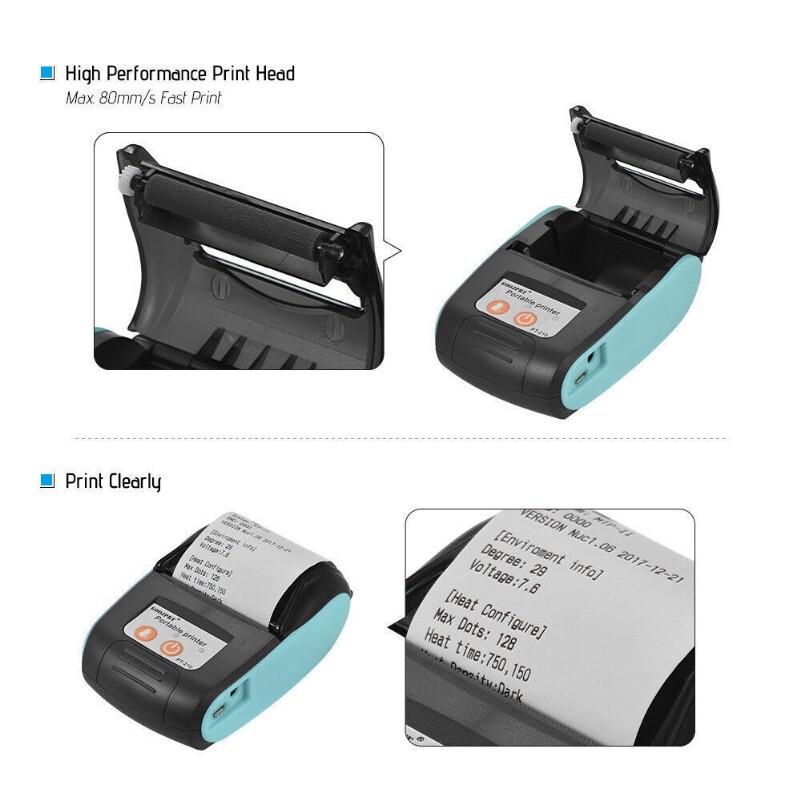 GOOJPRT 58mm Receipt BT Thermal Printer POS+10Roll Paper for Android IOS Windows