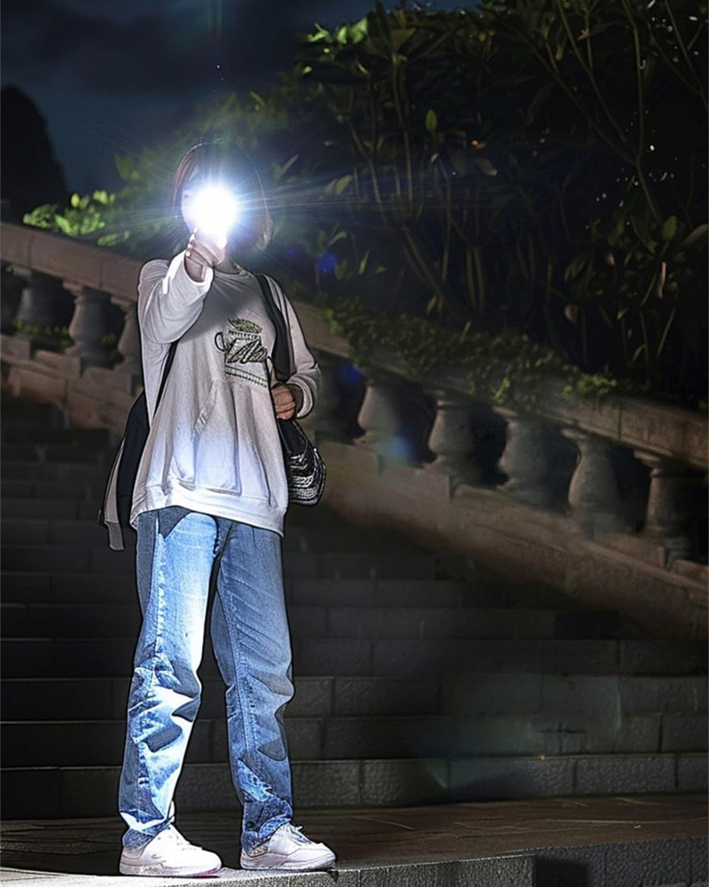 Rechargeable EDC Flashlight with Sound Beeper, Portable Flat Pocket Flashlights,