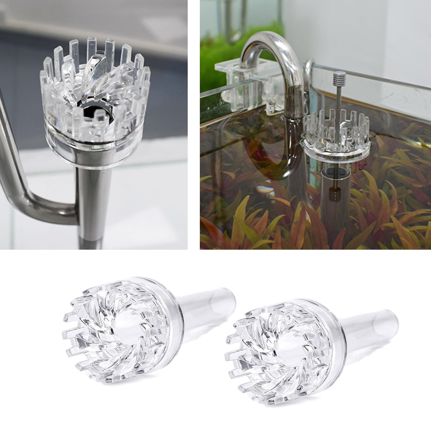 UtySty 2 Pack Aquarium Surface Skimmer Protein Oil Filter Waste Transparent