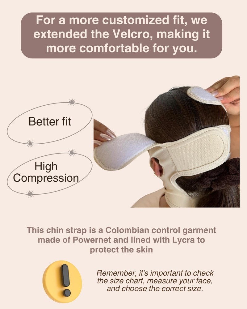 Shape Concept 301 Chin Strap Support Band Neck Bandage Face Medium, Cocoa