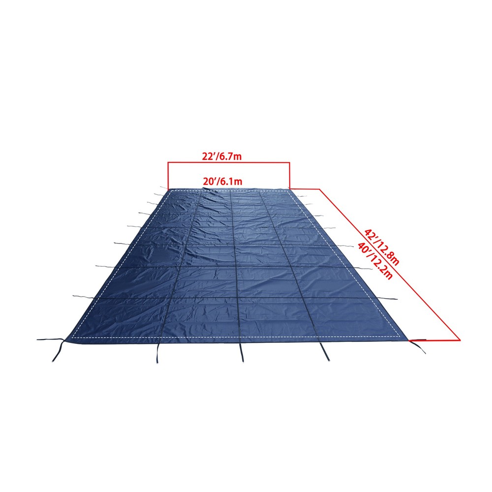 Pool Safety Cover Includes Safety Net & Installation Tools Mesh Solid Pool Cover